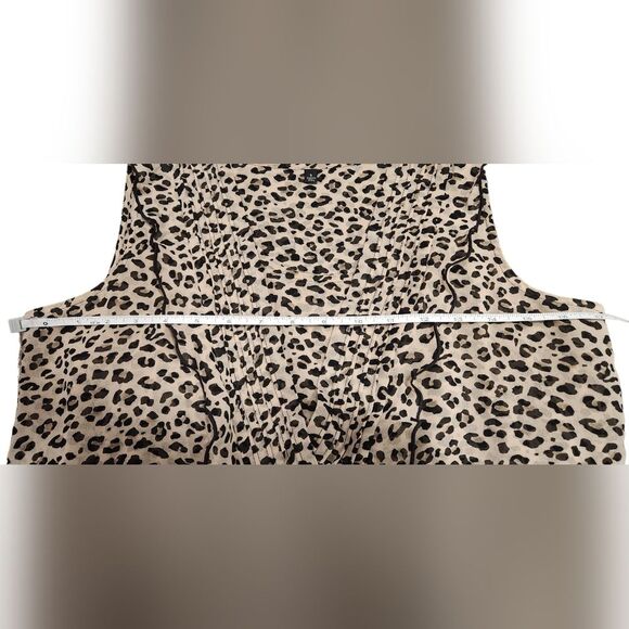 CAbi Top Flutter Blouse Ruffle Sleeveless Cheetah Animal Print Black Cream S - Picture 9 of 16